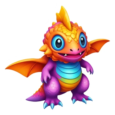 Randomly-colored colorful Fakémon-creature sticker