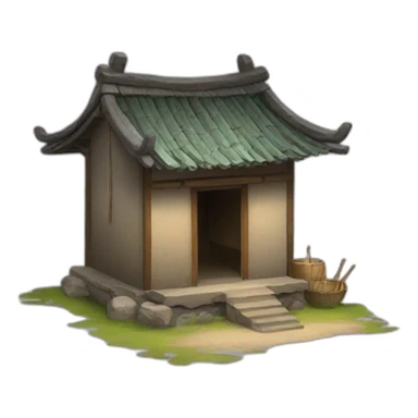 Chinese village hut sticker