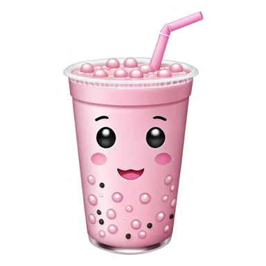 Some pink boba tea sticker
