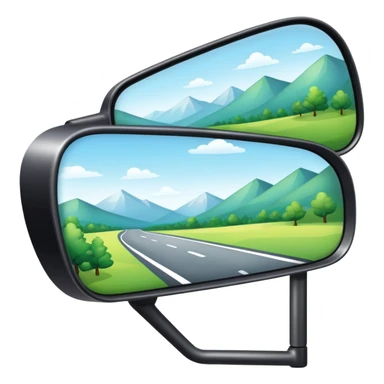 rear view mirror reflecting nature sticker