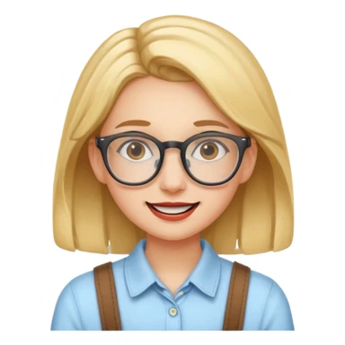 genius girl with glasses and braces sticker