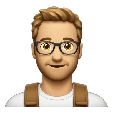 Homme blanc brun avec appareil photo sticker