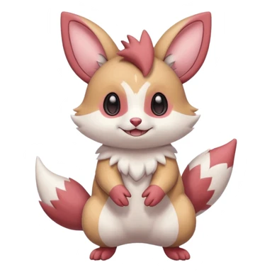 Cute adorable pastel Furret-Minccino-Zangoose-Buizel-hybrid-fusion, full body sticker