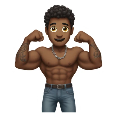 Flexing brown arm with tattoos sticker