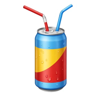 drink can blue red yellow Surfside straw sticker