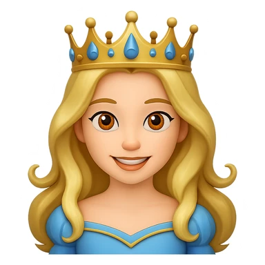 Add a crown to the princess, keep the style consistent with the original image, and maintain a transparent background. sticker