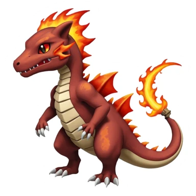 Black and magmatic Marowak-Cubone-Salandit-Charmeleon-fusion (full body) sticker