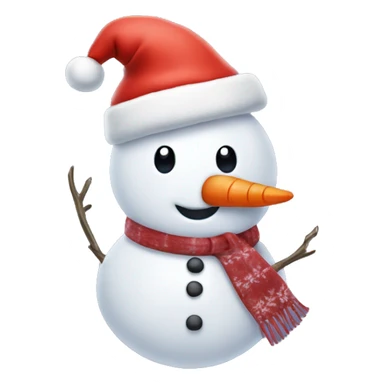 Snowman with Santa Claus hat sticker