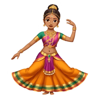 Bharatanatyam dancer in a full length dance pose sticker