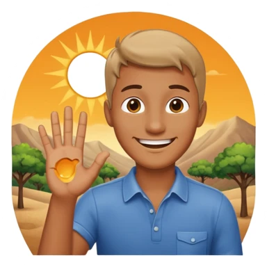 gülen adam eliyle delik yapıyor sticker