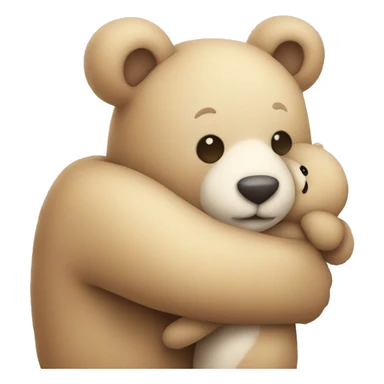 stuffed bunny and bear hugging sticker