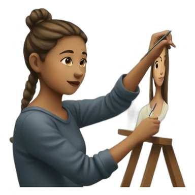 Girl painting  sticker