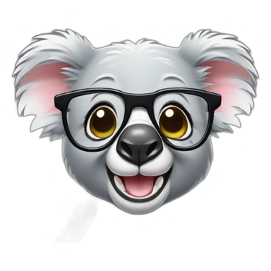 winking koala with glasses and crooked teeth sticker