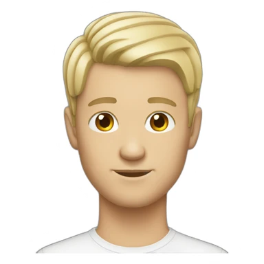 white male with a 2 block middle part haircut sticker