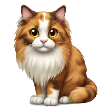calico cat with long fur sticker