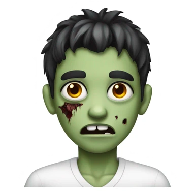 boy zombie with dark hair and white shirt sticker