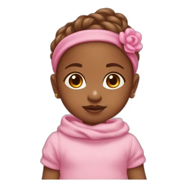 Brown skinned baby girl with a pink ིྀ on the head sticker