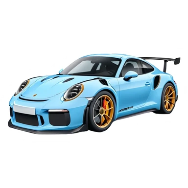 Porsche 911 gt3 rs in baby blue sticker
