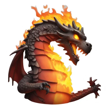Imperia Roman fire dragon with a flaming sword make it tiny and more emoji sticker