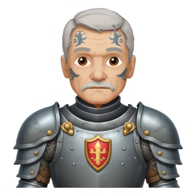 elderly tattooed knight, tattooed shoulder sticker