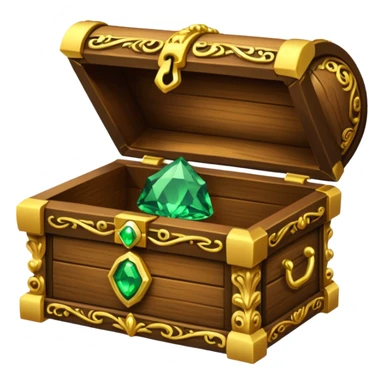 tresure box with motifs with green gem sticker