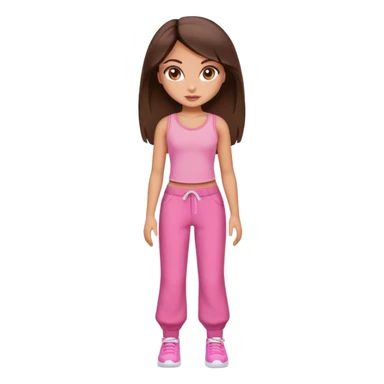 Tan brunette girl who looks like a bratz doll wearing all pink sticker