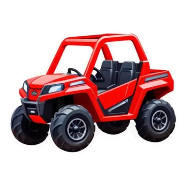 red ride on toy UTV for kids with no roof sticker
