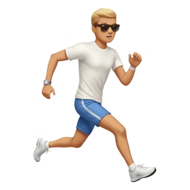 Man trying to catch up to car sticker