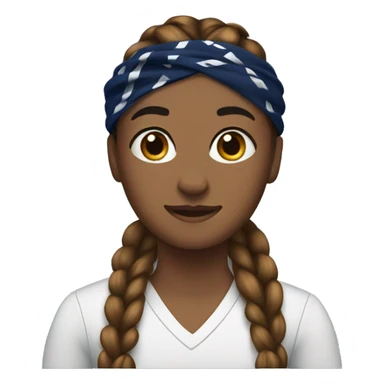Brown braids with navy blue bandana  sticker