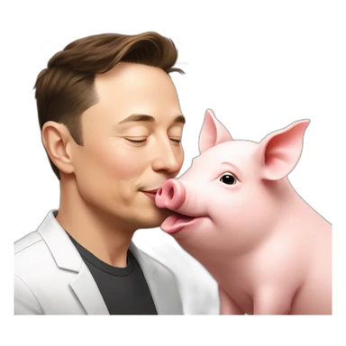 elon musk kissing a pig sticker
