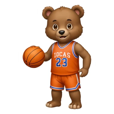 Bear with full body and wearing basketball Jersey sticker