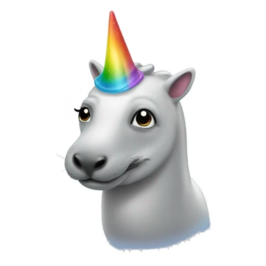 seal unicorn with a rainbow horn sticker