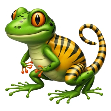 Frog with tiger body and scorpion tail sticker