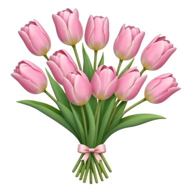 light pink tulip bouquet  sticker