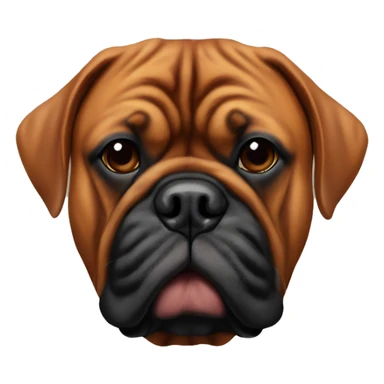 Dogue de Bordeaux with black mask sticker