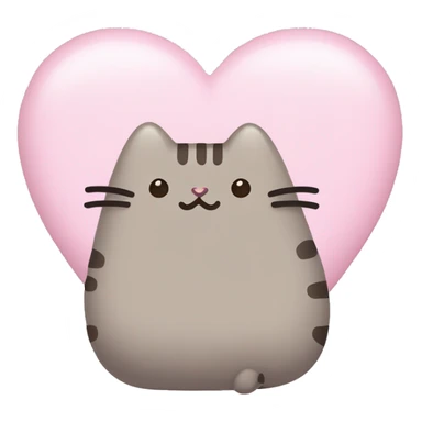 pusheen light pink heart sticker