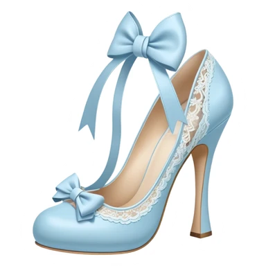 pastel blue heel with bow lace up sticker