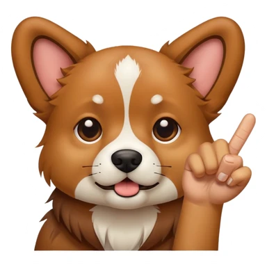 A dog sticking up the middle finger sticker