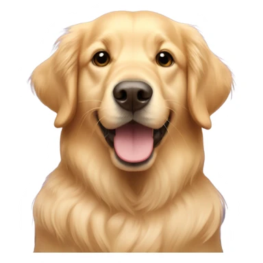 Golden retriever with hearts sticker
