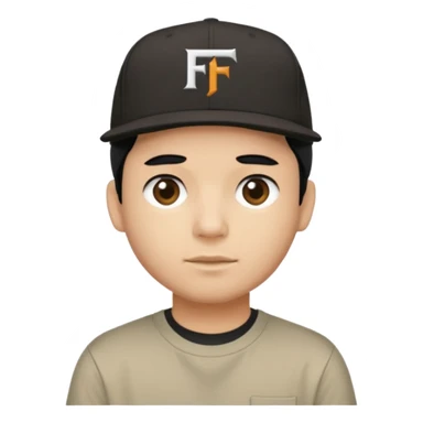 Guy with short black hair and a Fuct shirt and snap back on sticker