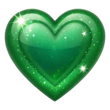 Green Heart with green sparkles sticker