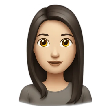 white women with long straight dark brown hair sticker