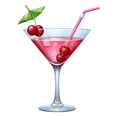 galentines red and pink cocktail with cherry sticker