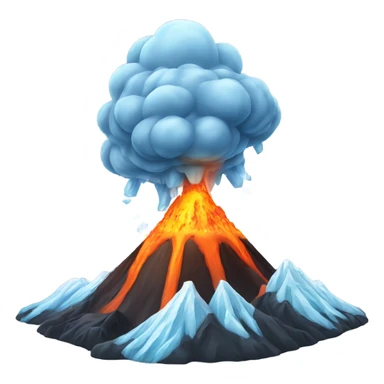 Volcano spewing ice sticker