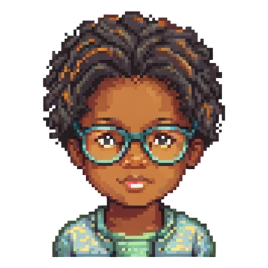 Black child wearing glasses sticker
