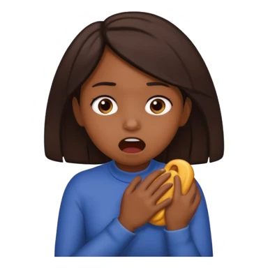 a brown girl choking herself  sticker