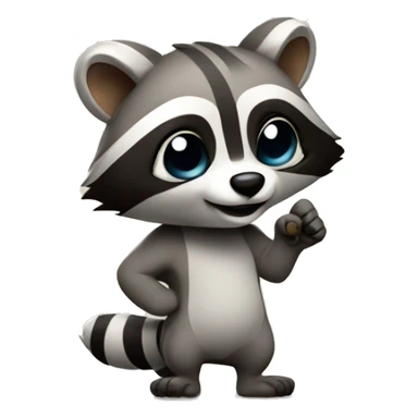 raccooon with like hand sticker