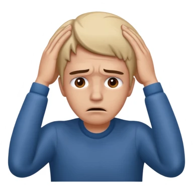 manos a la cabeza, de preocupacion sticker