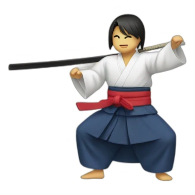 hakama aïkido sticker