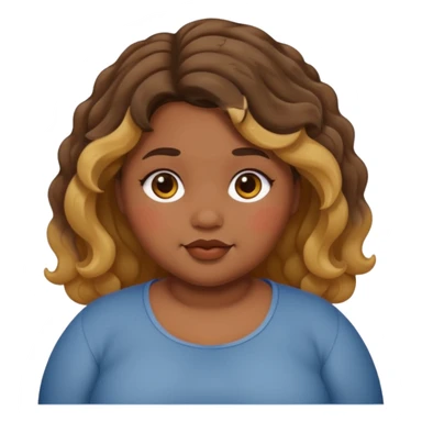 chubby girl with dusky skin tone and wavy hairs sticker